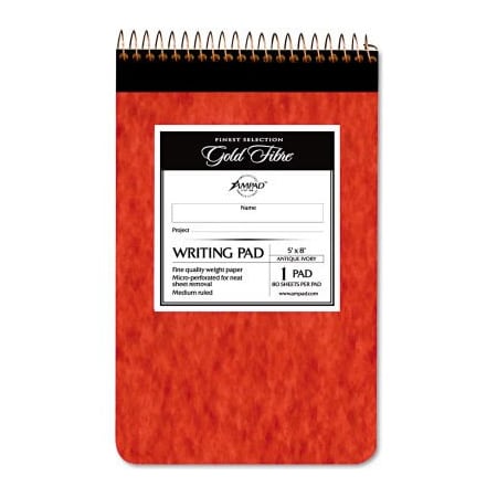 Ampad Corporation Ampad Gold Fibre Retro Writing Pad 20007, 5" x 8", Antique Ivory, 80-Sheets/Pad 20007